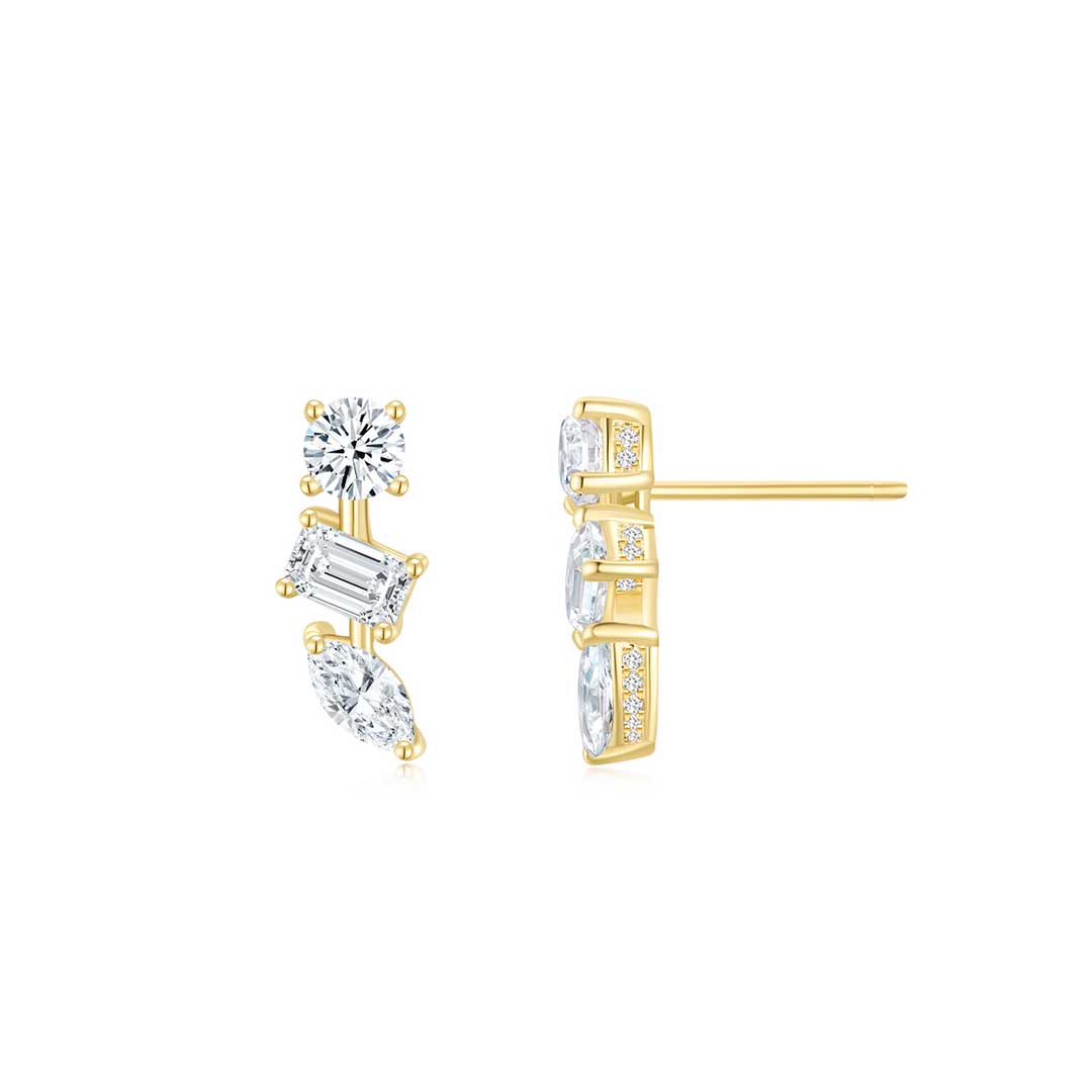 Mira Bar Ear Studs YG - Éclat by Oui
