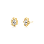 Molten Oval Ear Studs 0.5ct YG - Éclat by Oui