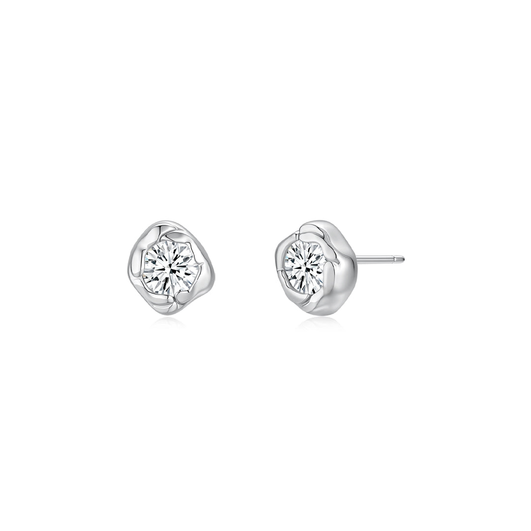 Molten Round Ear Studs WG - Éclat by Oui