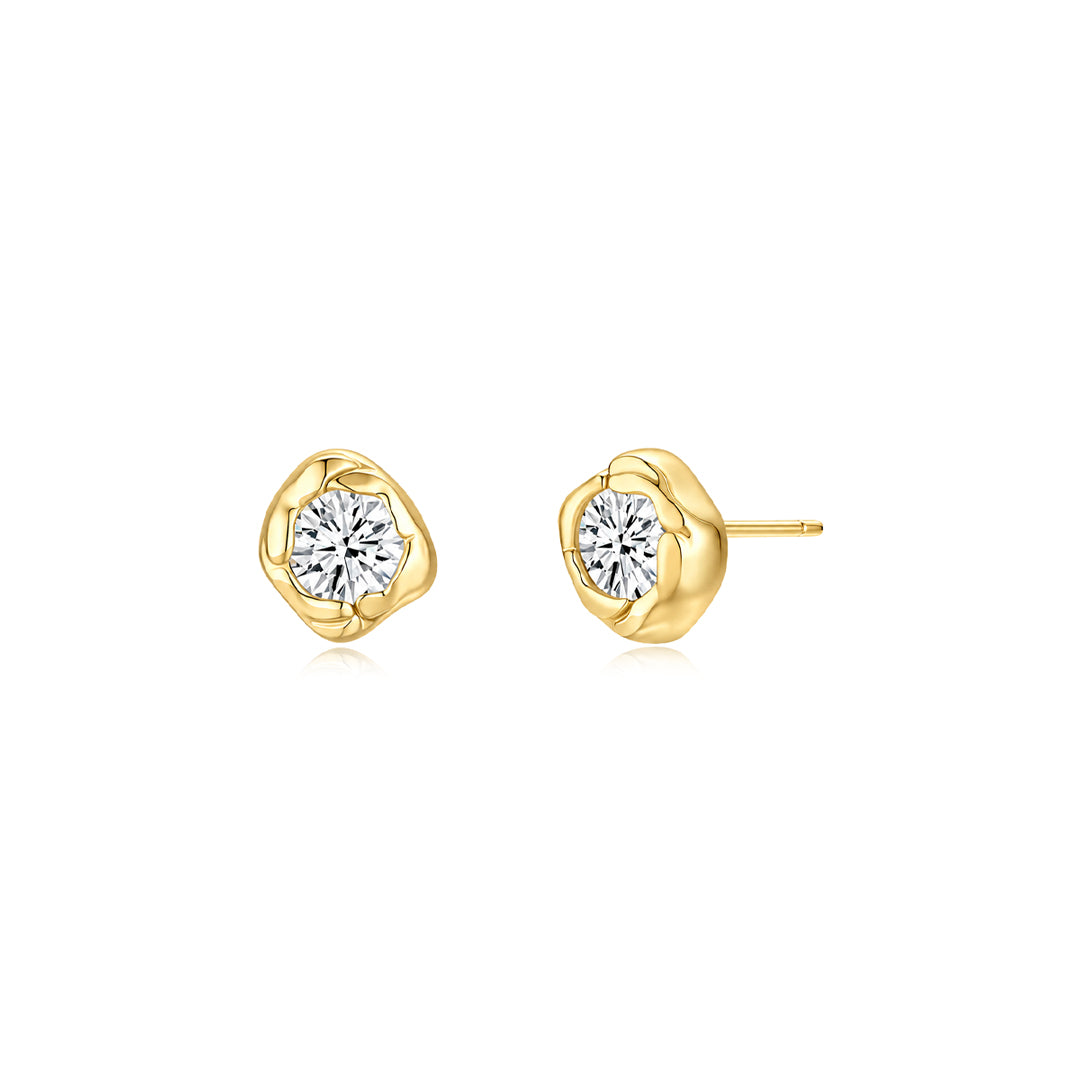 Molten Round Ear Studs YG - Éclat by Oui
