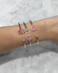 My Heart Rhodonite Bangle (White Gold)