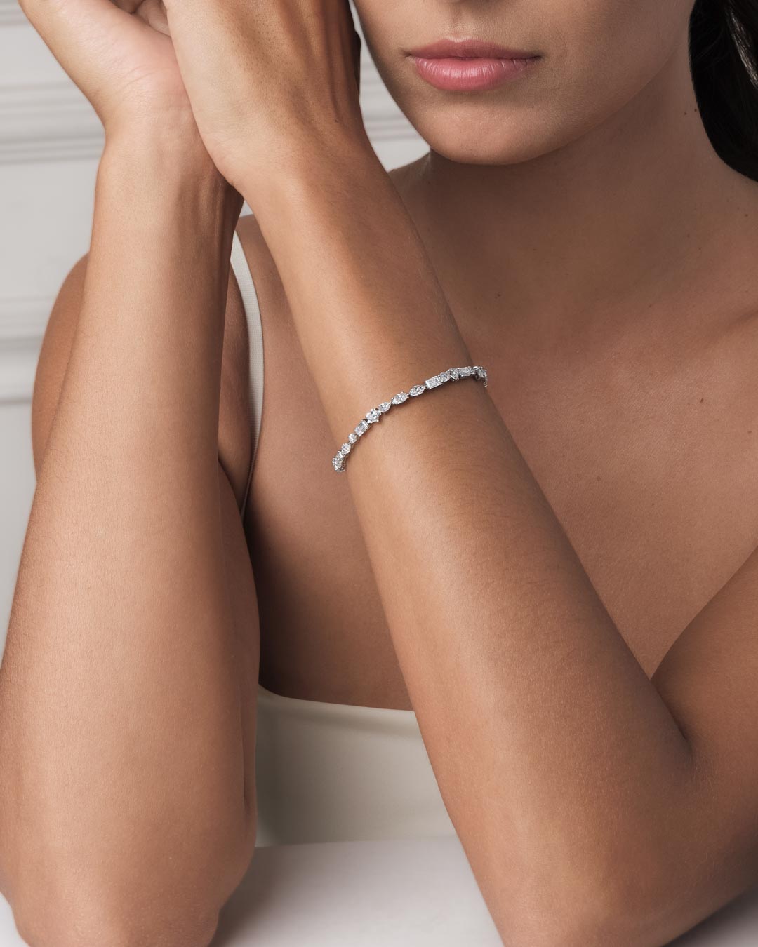 Nira Mixed Cut Tennis Bracelet (Model) - Éclat by Oui