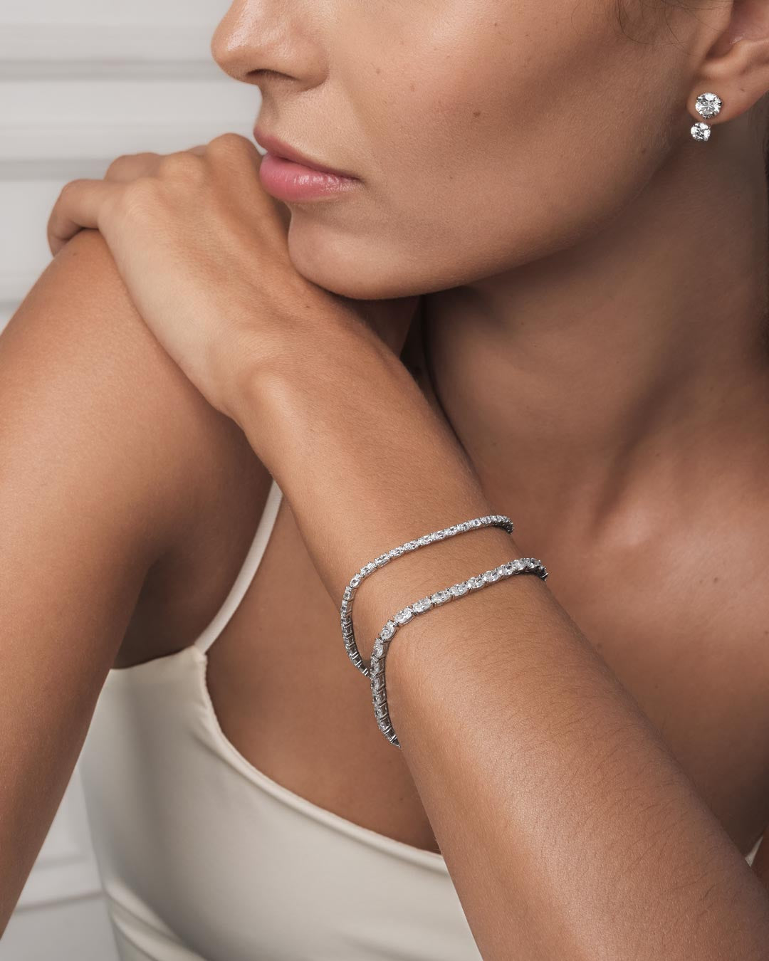 Oval Tennis Bracelet 0.1ct VS 0.3ct (Model) - Éclat by Oui