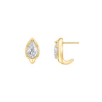 Pear Bezel Moissanite Ear Studs