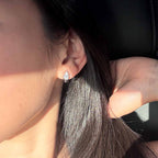 Pear Bezel Moissanite Ear Studs (Model) - Éclat by Oui