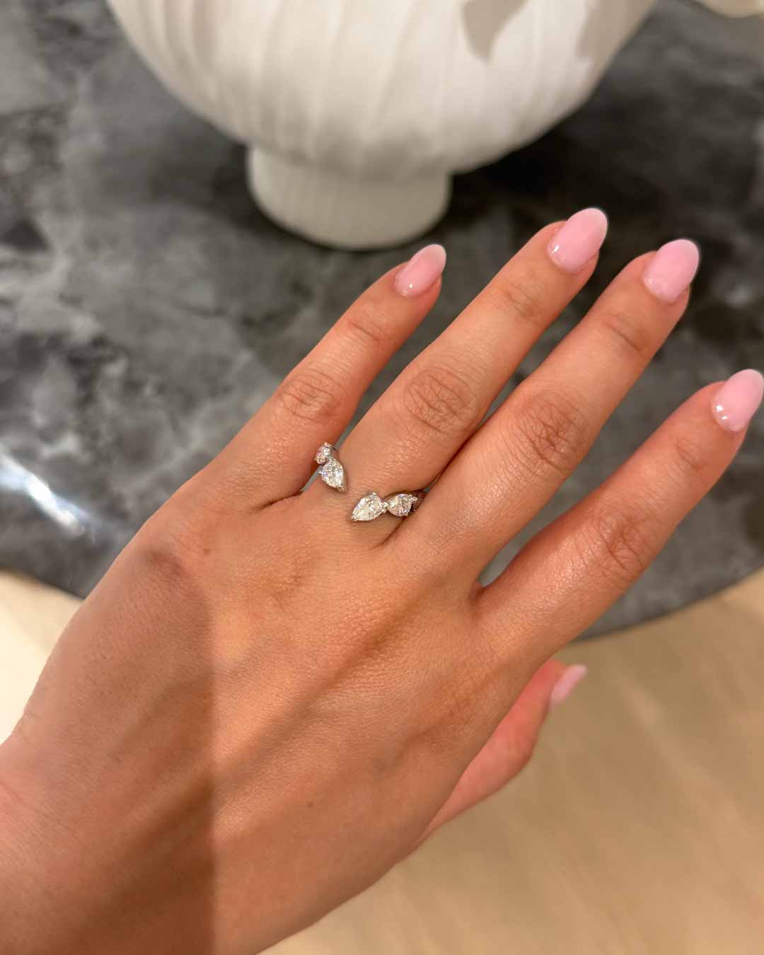 Pear Wrap Moissanite Ring (Model) - Éclat by Oui