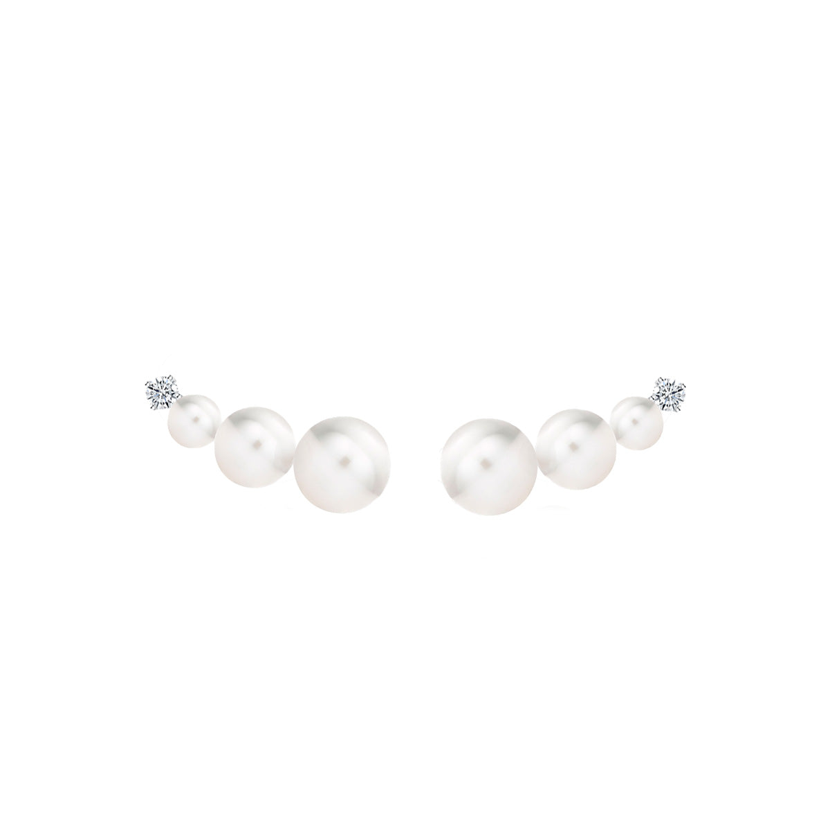 Pearl Ear Studs 3 Pearls - Tricia Capsule Collection - Eclat by Oui