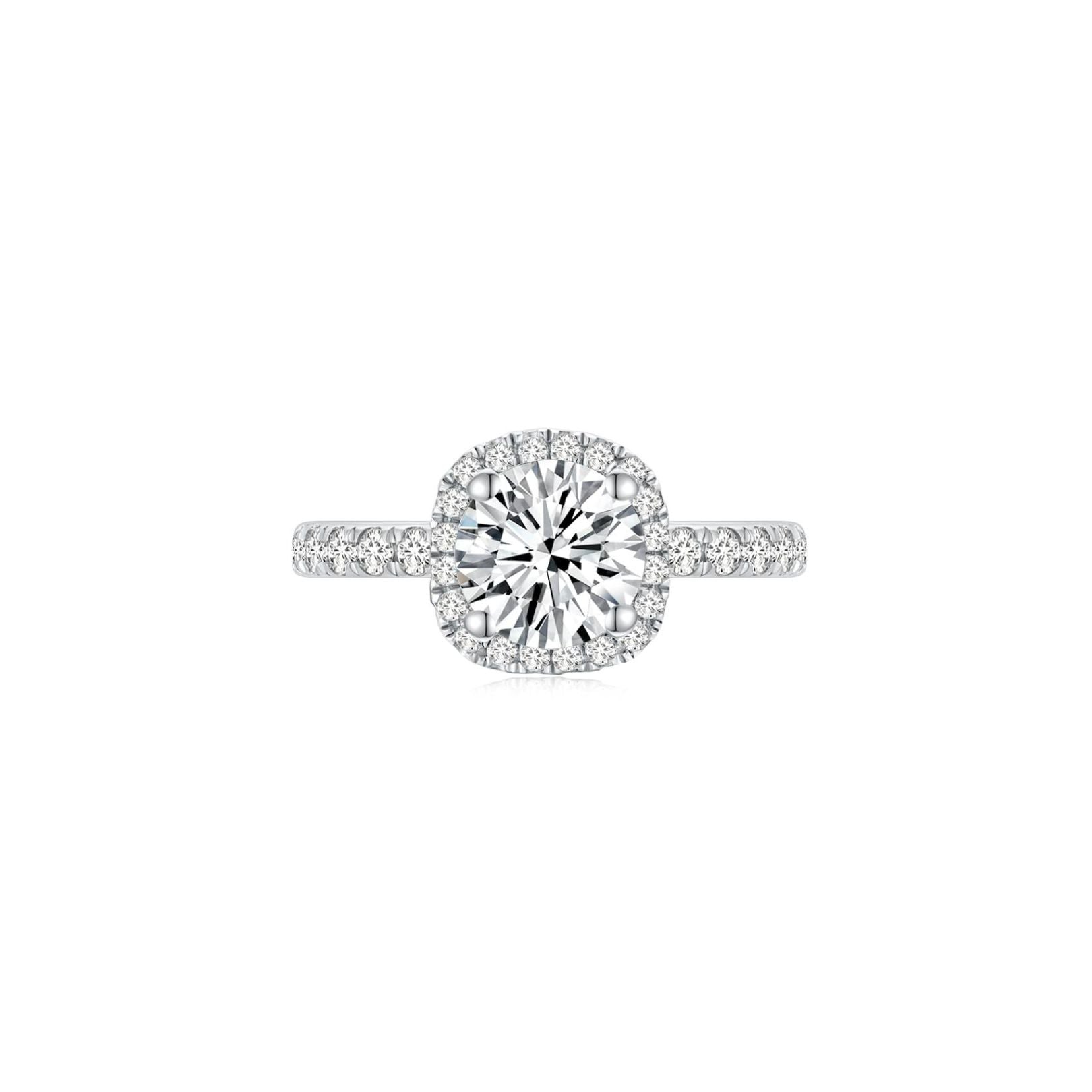 Promise Cushion Halo Pave Ring (Front) - Eclat by Oui