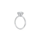 Promise Round Solitaire Pave Ring (4 Prong) Side - Eclat by Oui