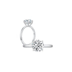 Promise Round Solitaire Plain Ring 4 Prong (Both) - Eclat by Oui