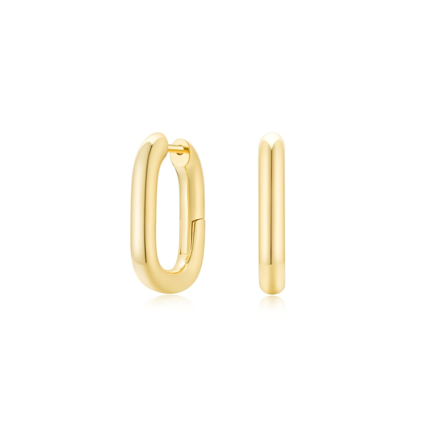 Rectangle Hooped Earrings YG - Eclat by Oui
