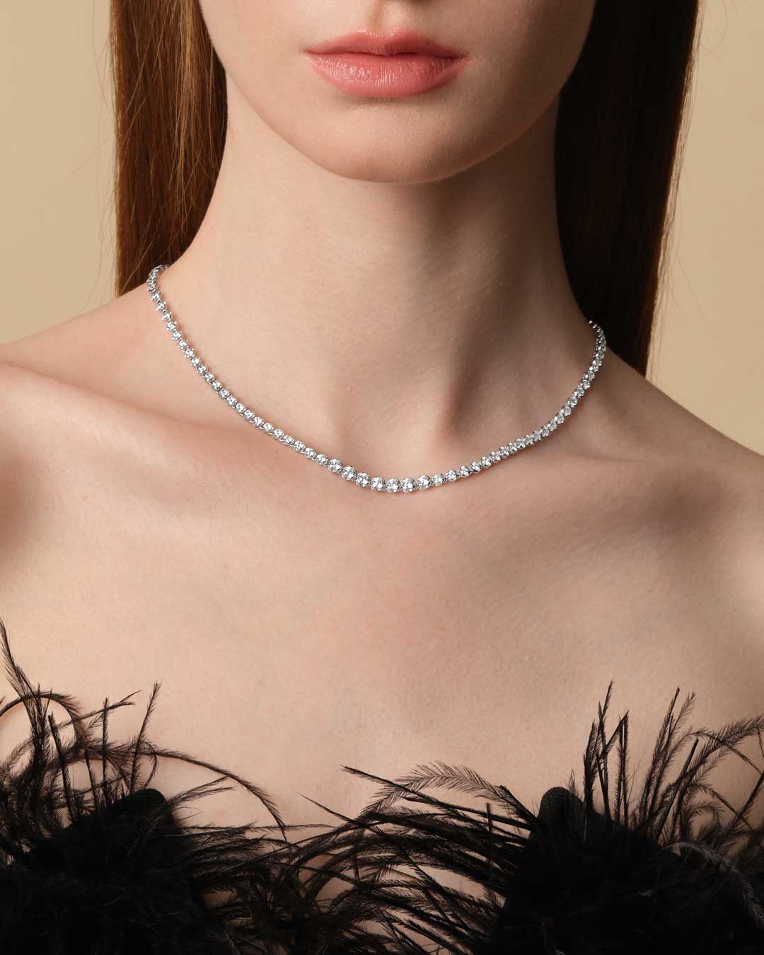 Riveria Gradual Tennis Necklace (Model) - Eclat by Oui
