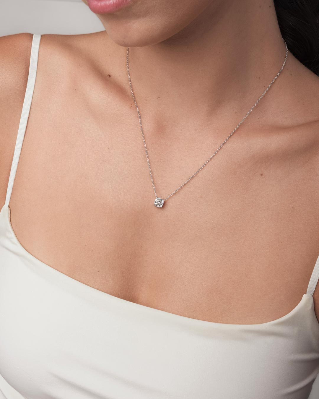 Round Solitaire Necklace (Model) - Éclat by Oui