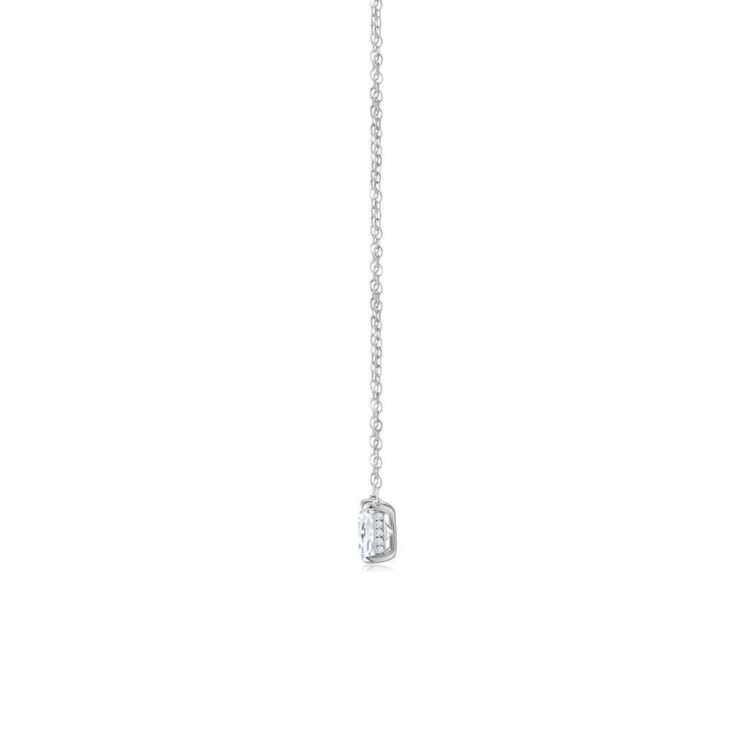 Round Solitaire Necklace Side WG - Éclat by Oui