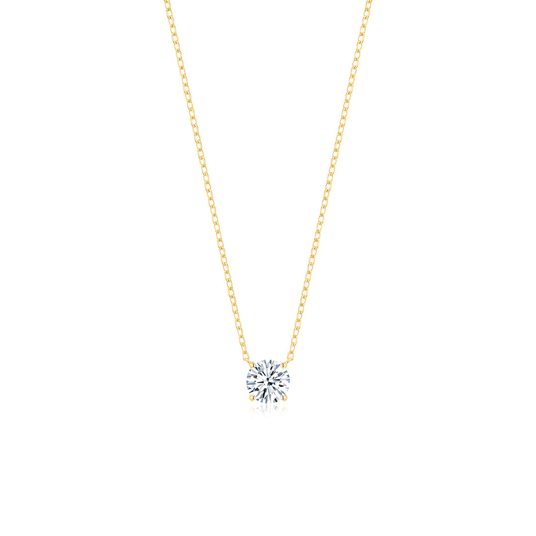 Round Solitaire Necklace YG - Éclat by Oui