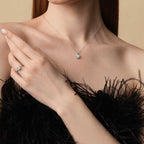 Round Solitaire Pendant Necklace 1CT (Model) - Eclat by Oui