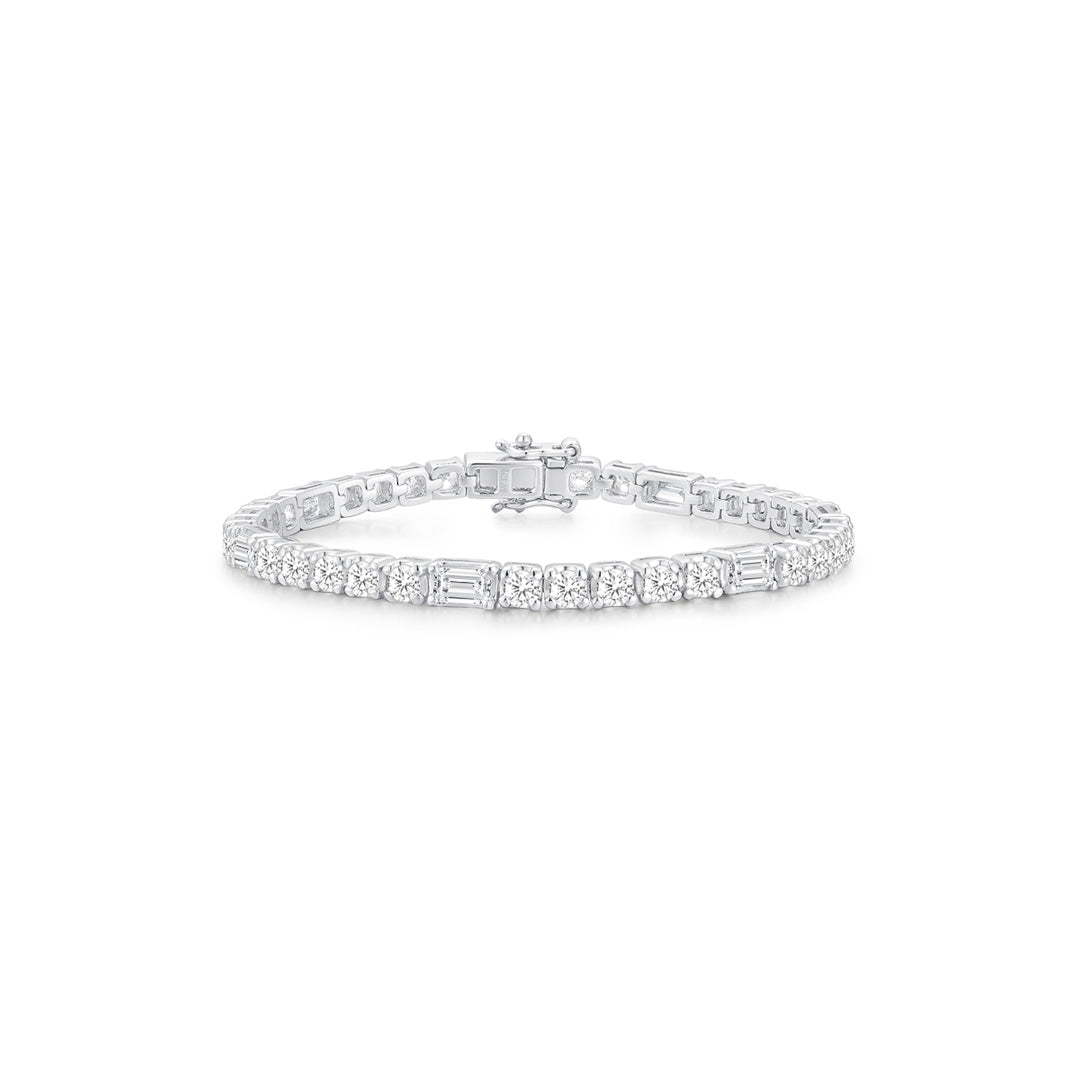 Round and Emerald Tennis Bracelet WG - Tricia Capsule Collection - Éclat by Oui