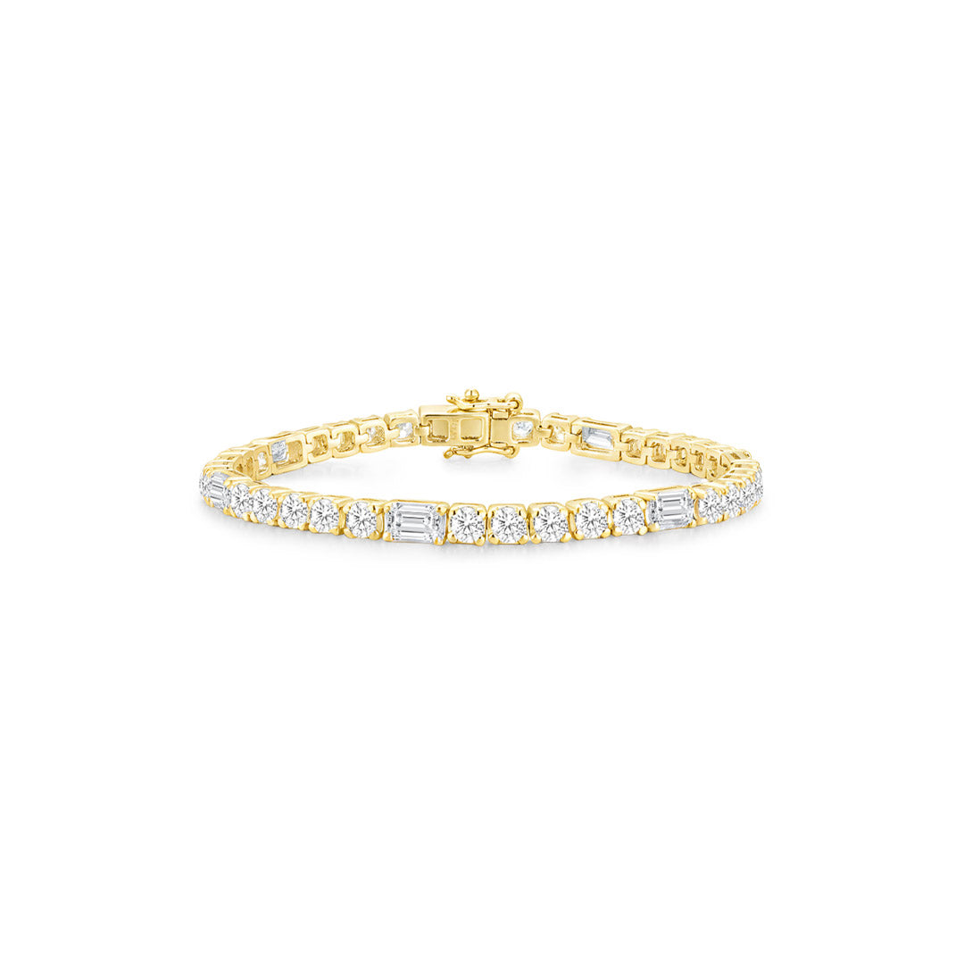 Round and Emerald Tennis Bracelet YG - Tricia Capsule Collection - Éclat by Oui