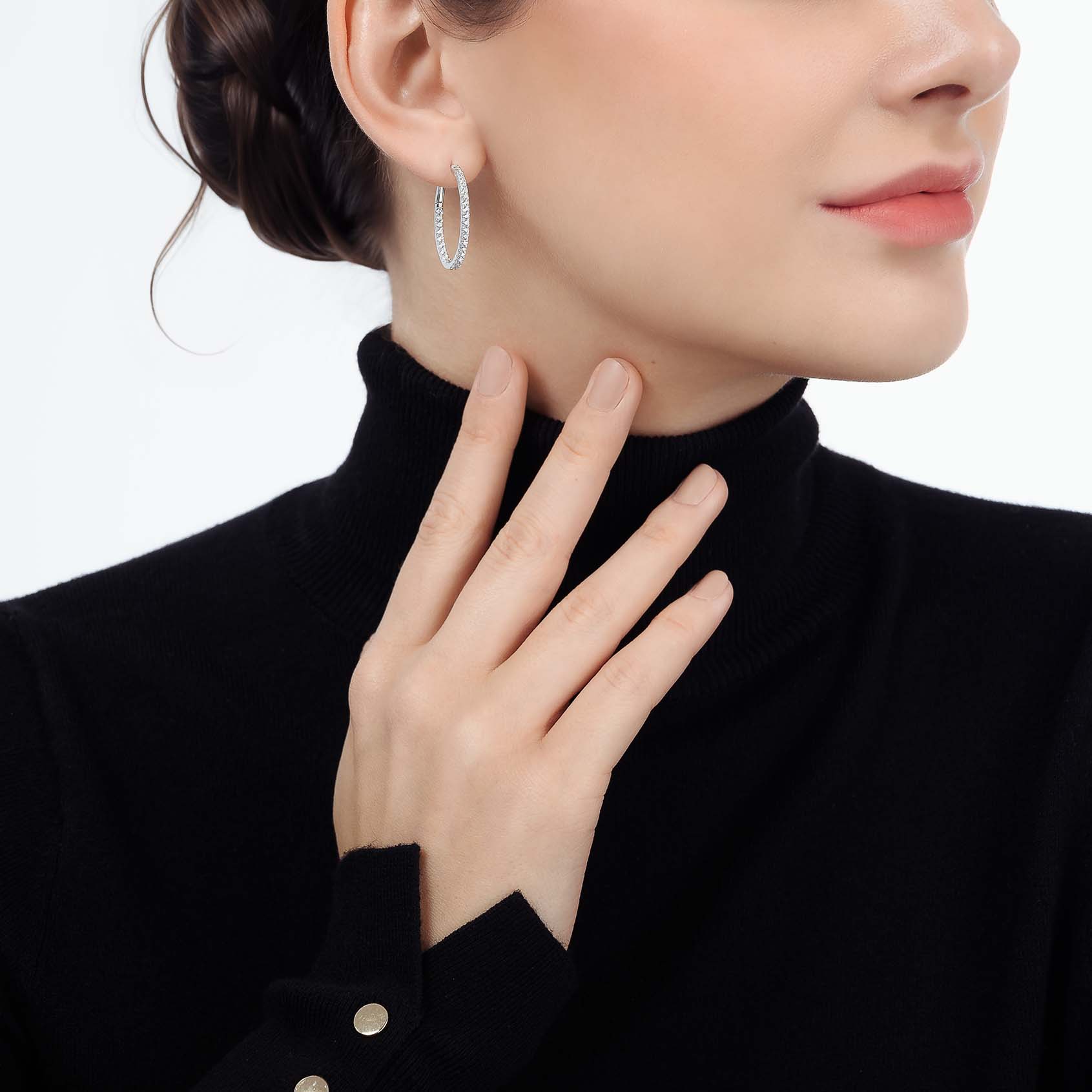 Sarah Hoop Earrings 27mm (Model) - Eclat by Oui