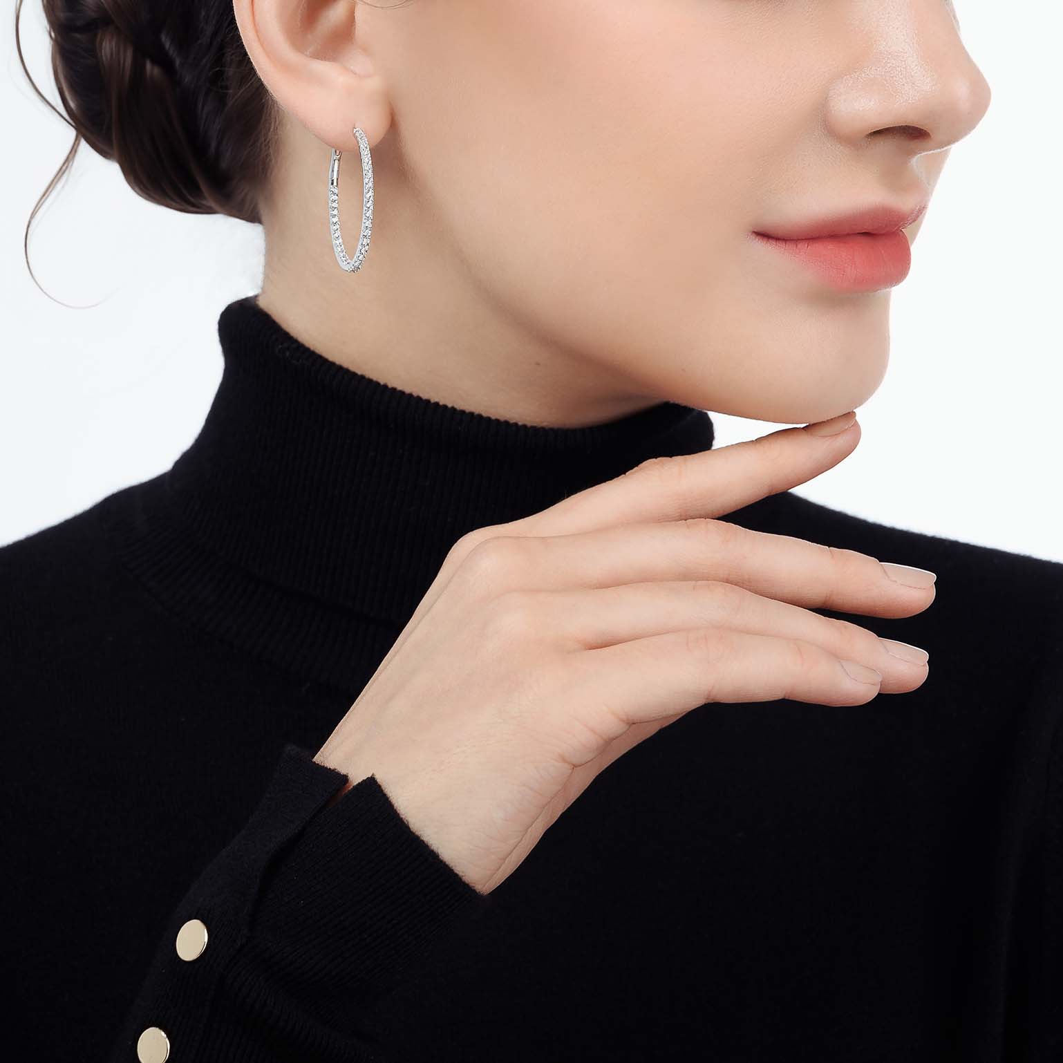 Sarah Hoop Earrings 34mm (Model) - Eclat by Oui