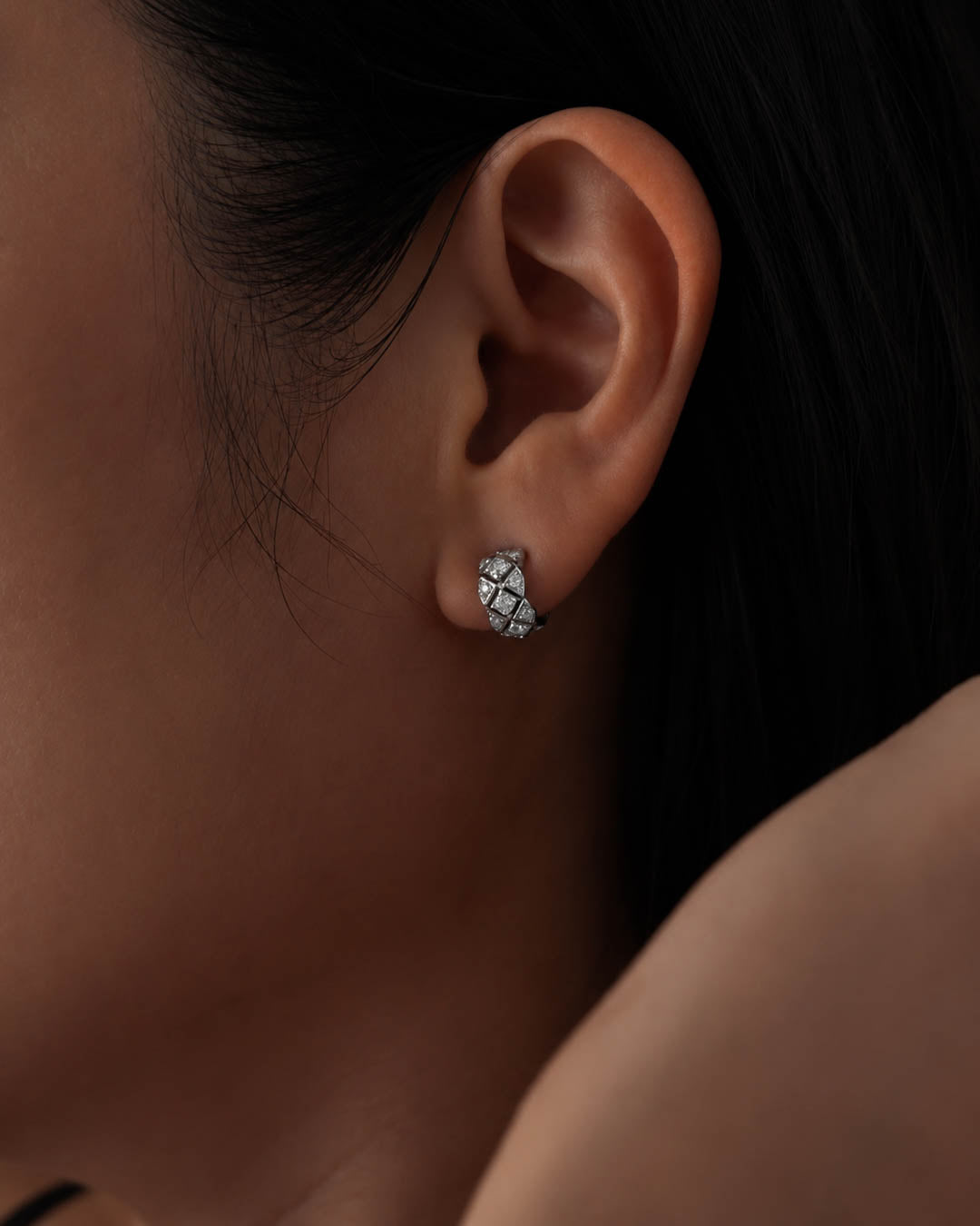 Scallop Mosaic Moissanite Ear Studs