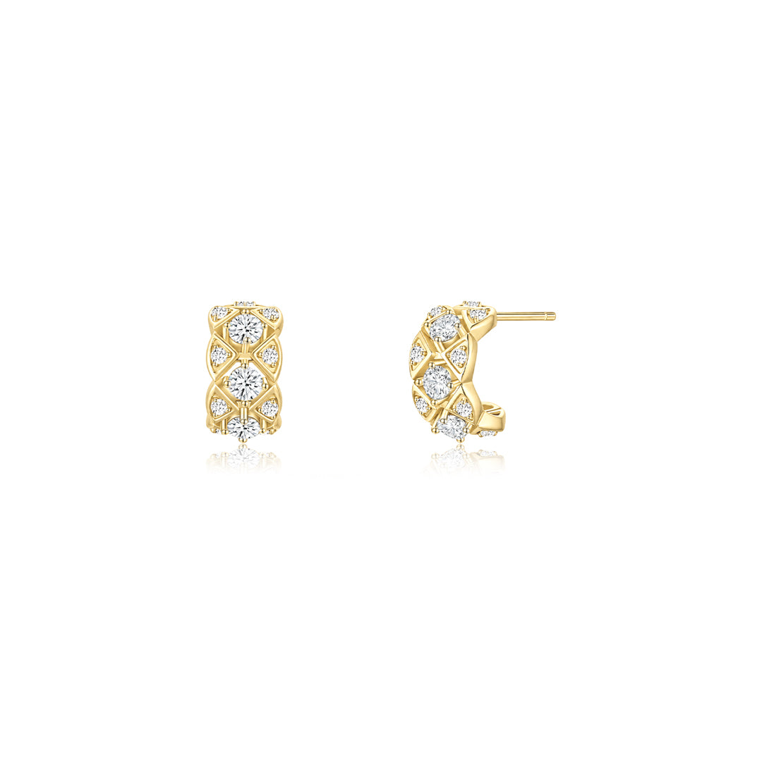 Scallop Mosaic Moissanite Ear Studs YG - Éclat by Oui