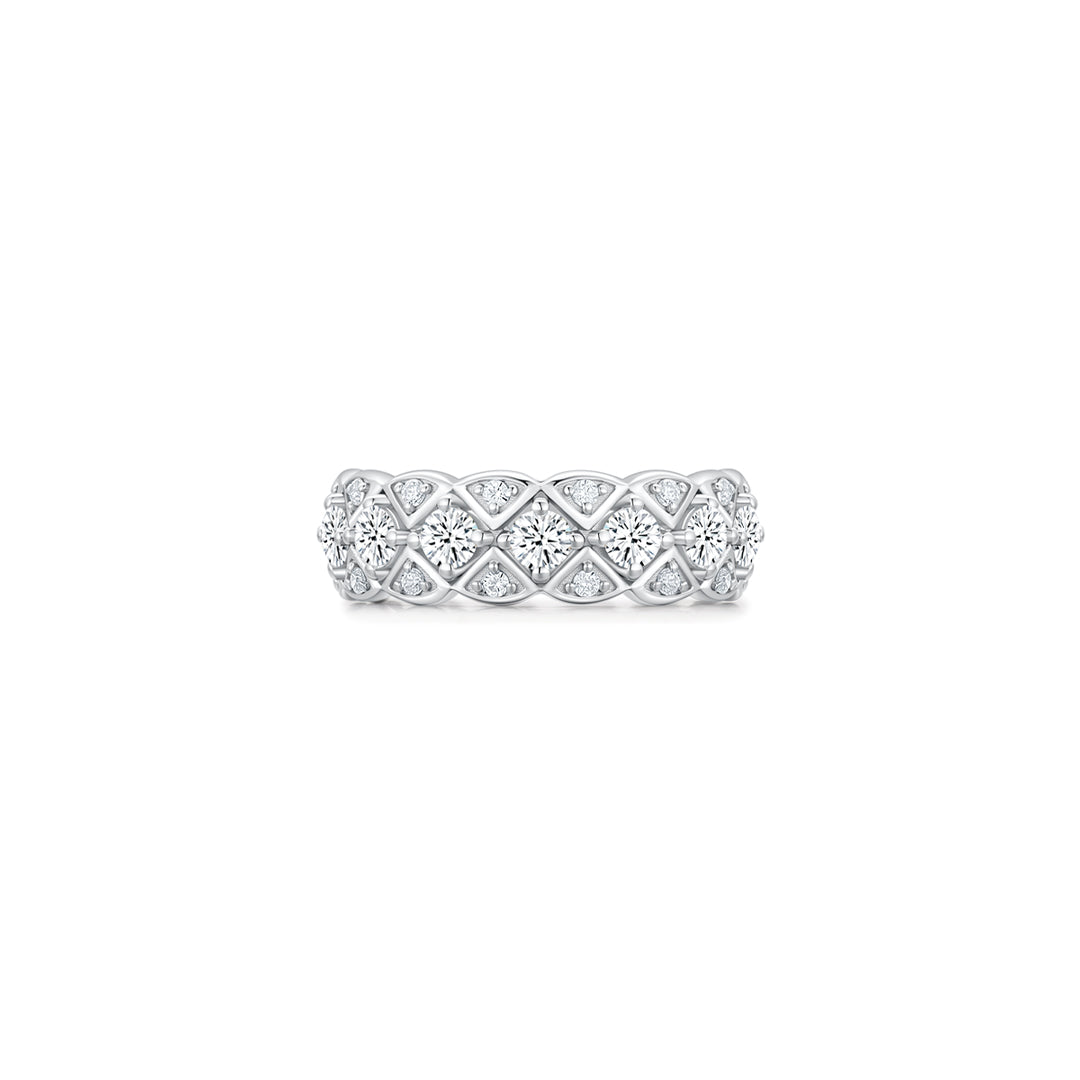Scallop Mosaic Moissanite Ring (Front) WG - Éclat by Oui