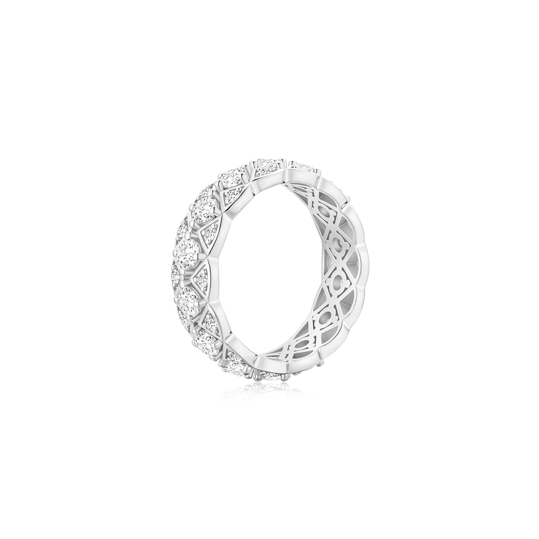 Scallop Mosaic Moissanite Ring (Side) WG - Éclat by Oui