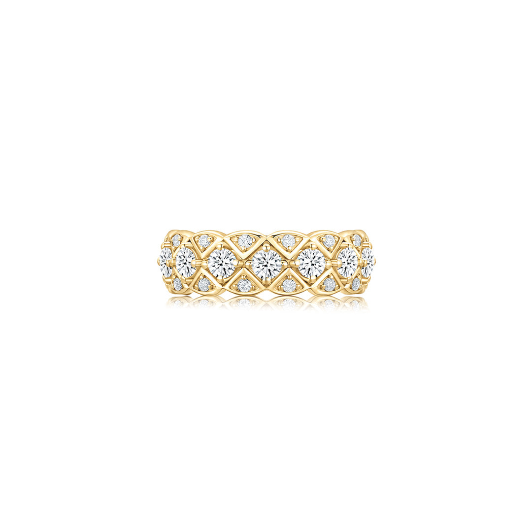 Scallop Mosaic Moissanite Ring (Front) YG - Éclat by Oui
