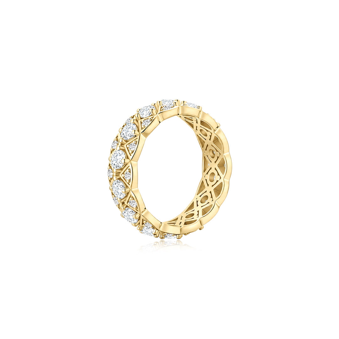 Scallop Mosaic Moissanite Ring (Side) YG - Éclat by Oui