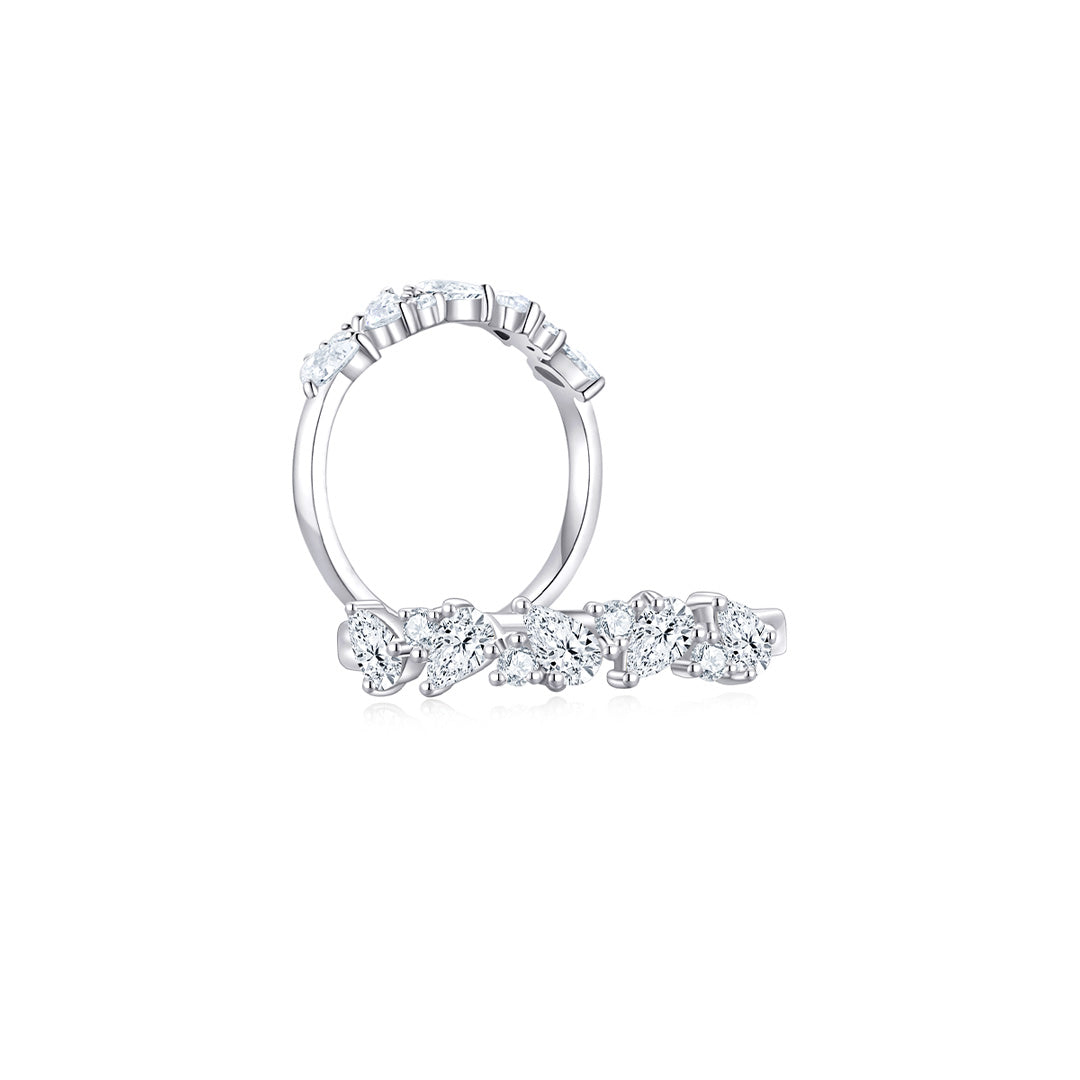 Sera Mixed Cut Half Eternity Ring (Both) WG - Eclat by Oui