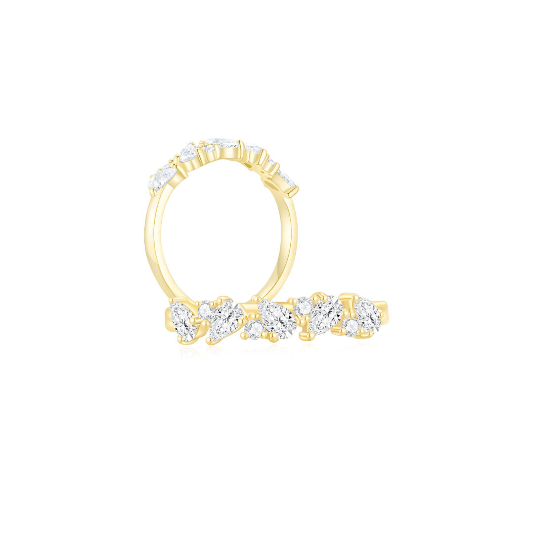 Sera Mixed Cut Half Eternity Ring YG (Both) - Eclat by Oui