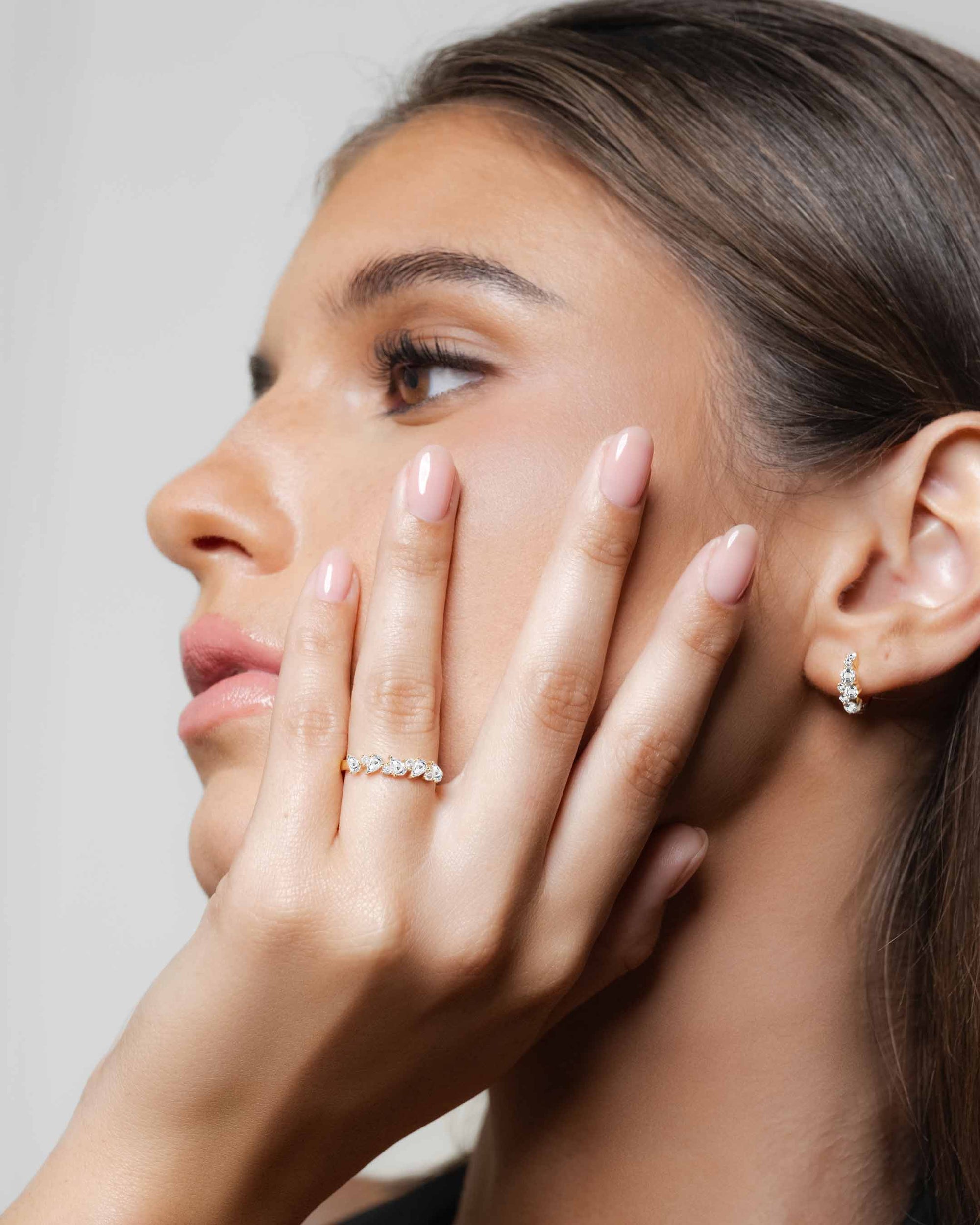 Sera Mixed Cut Half Eternity Ring (Model) -Éclat by Oui