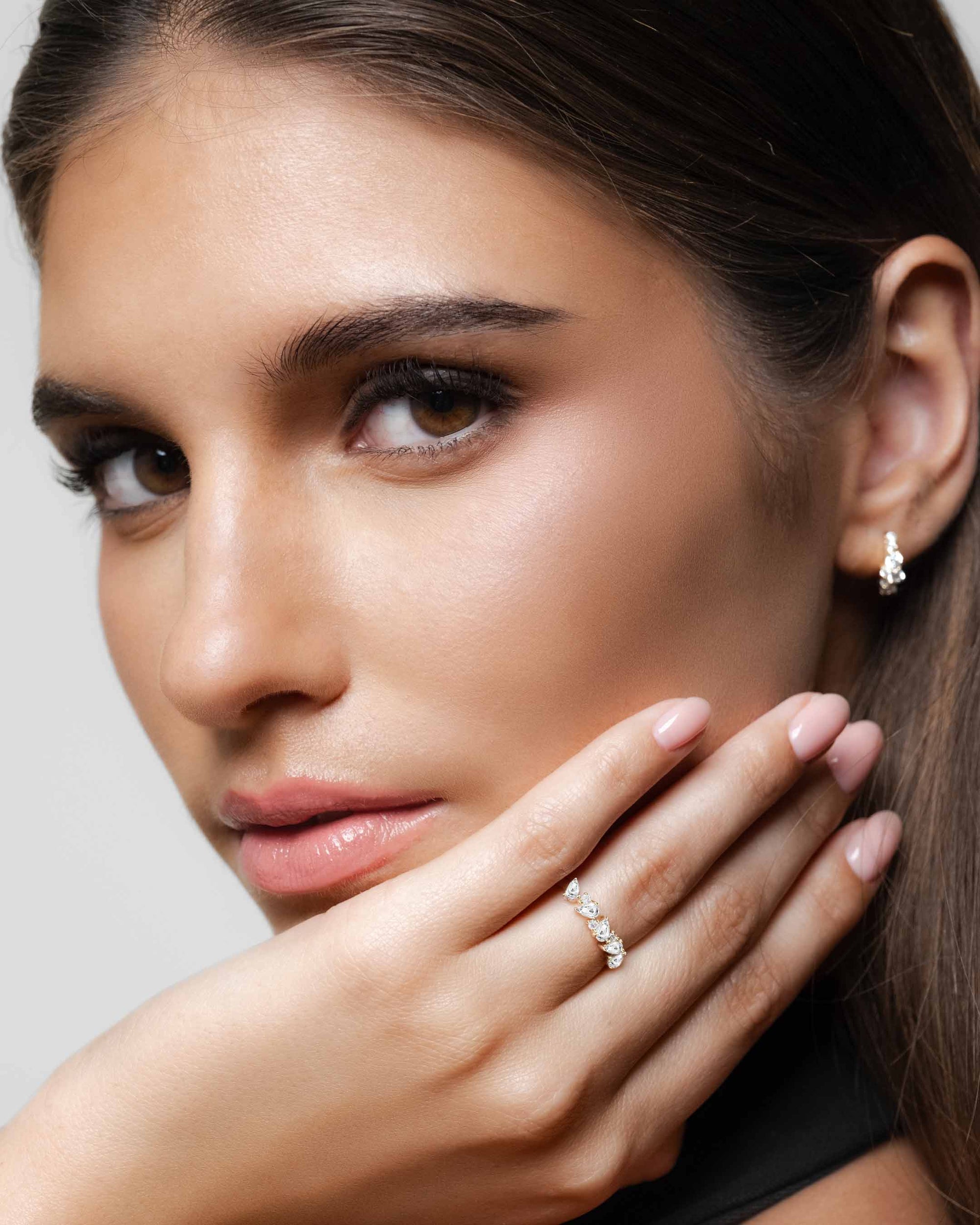 Sera Mixed Cut Half Eternity Ring (Model) -Éclat by Oui