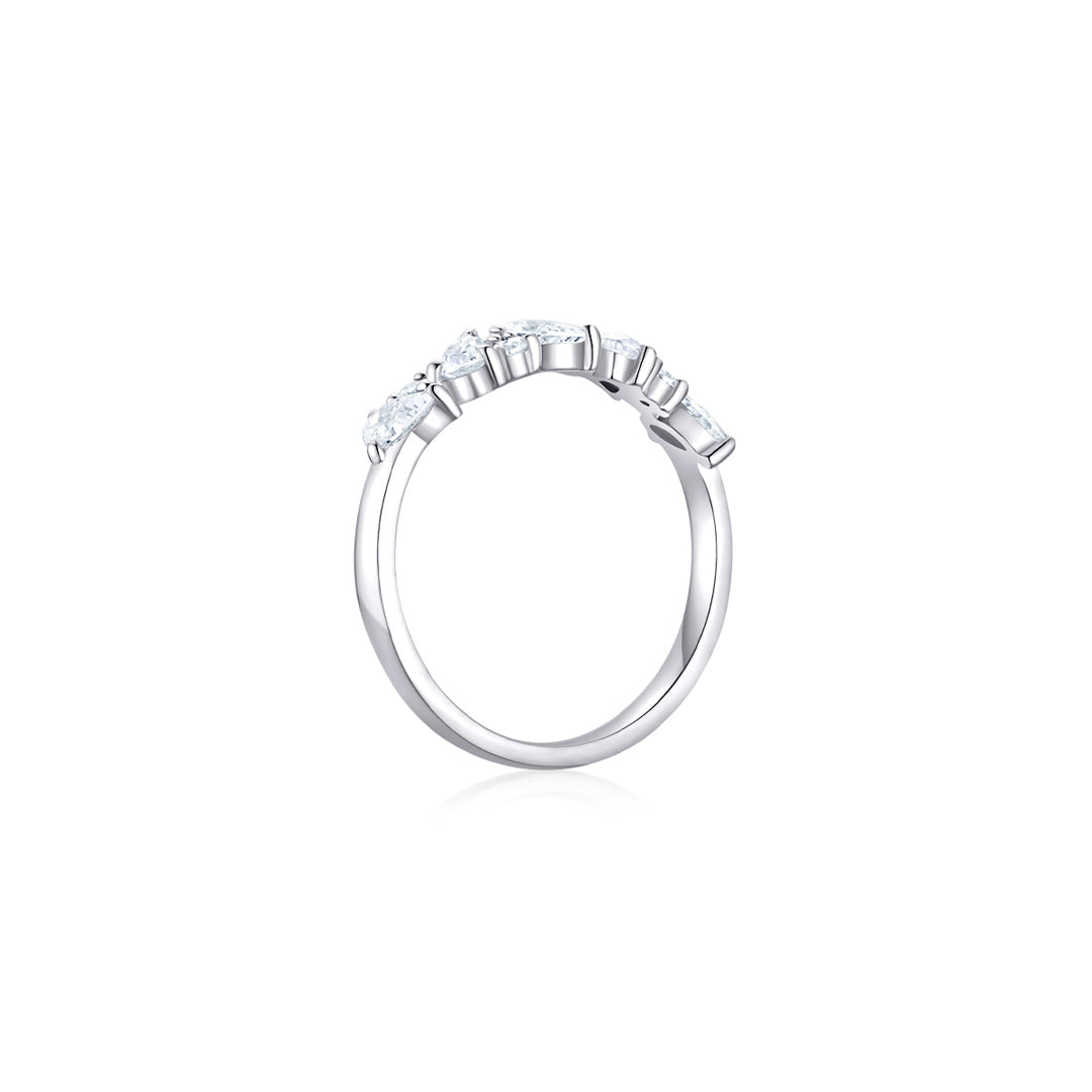 Sera Mixed Cut Half Eternity Ring (Side) WG - Eclat by Oui