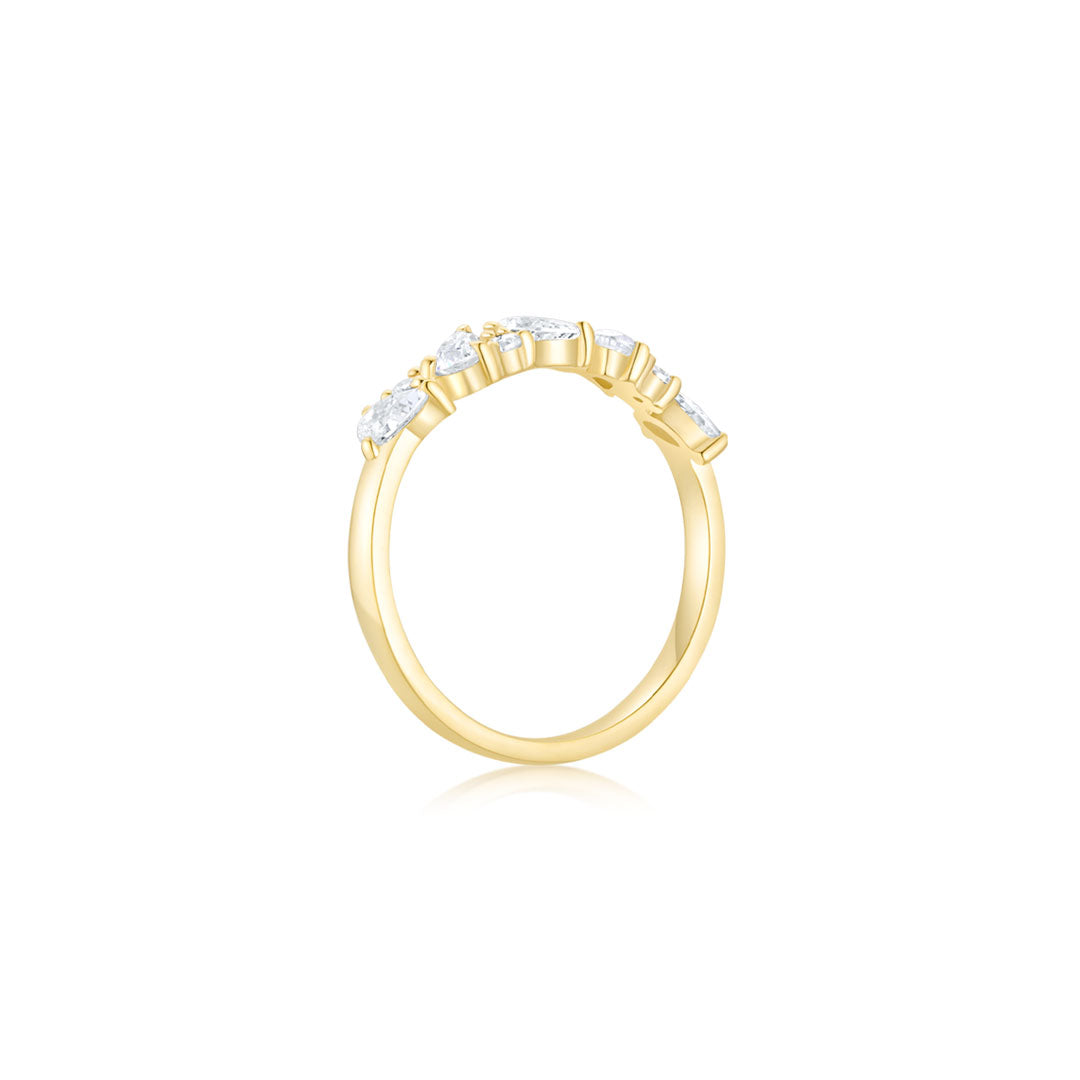 Sera Mixed Cut Half Eternity Ring (Side) YG - Eclat by Oui
