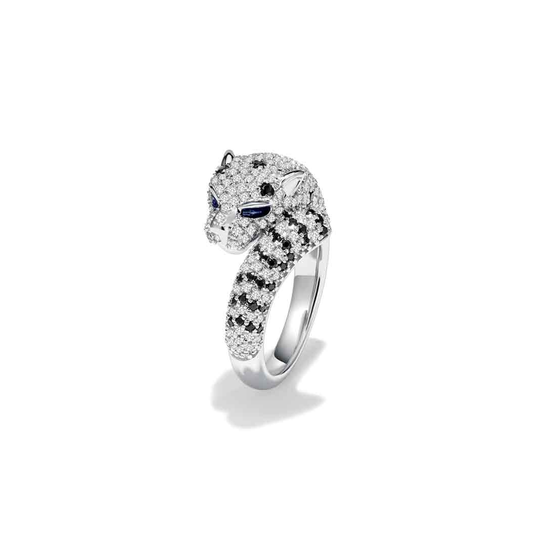 Single Leopard Pave Ring WG (Front) - Éclat by Oui