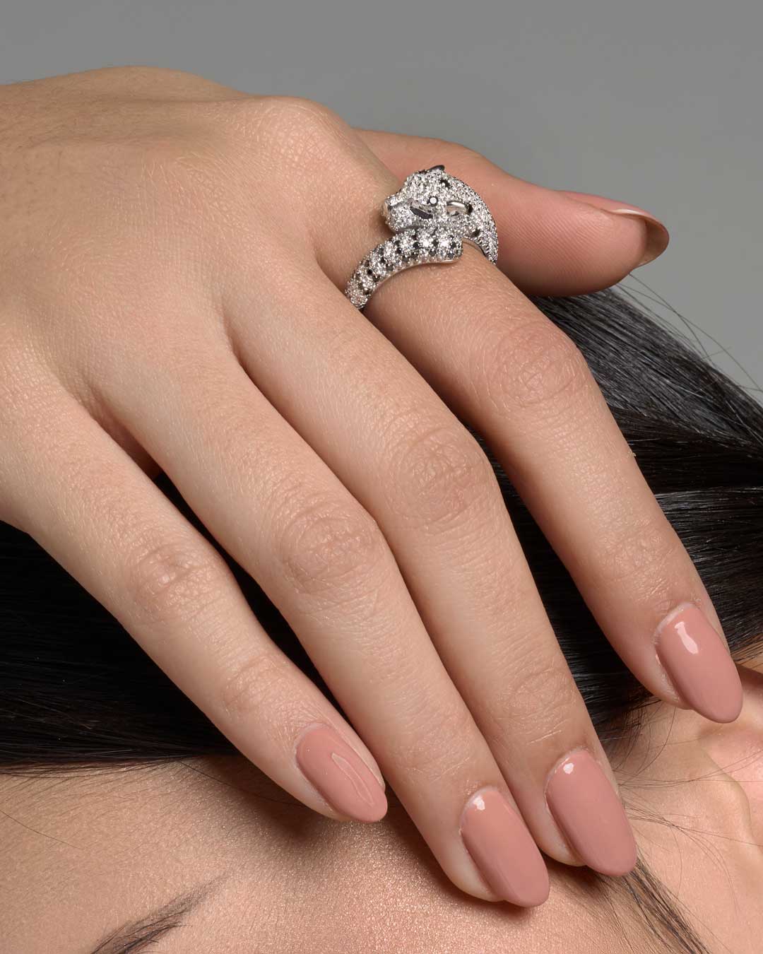 Single Leopard Pave Ring WG (Model) - Éclat by Oui