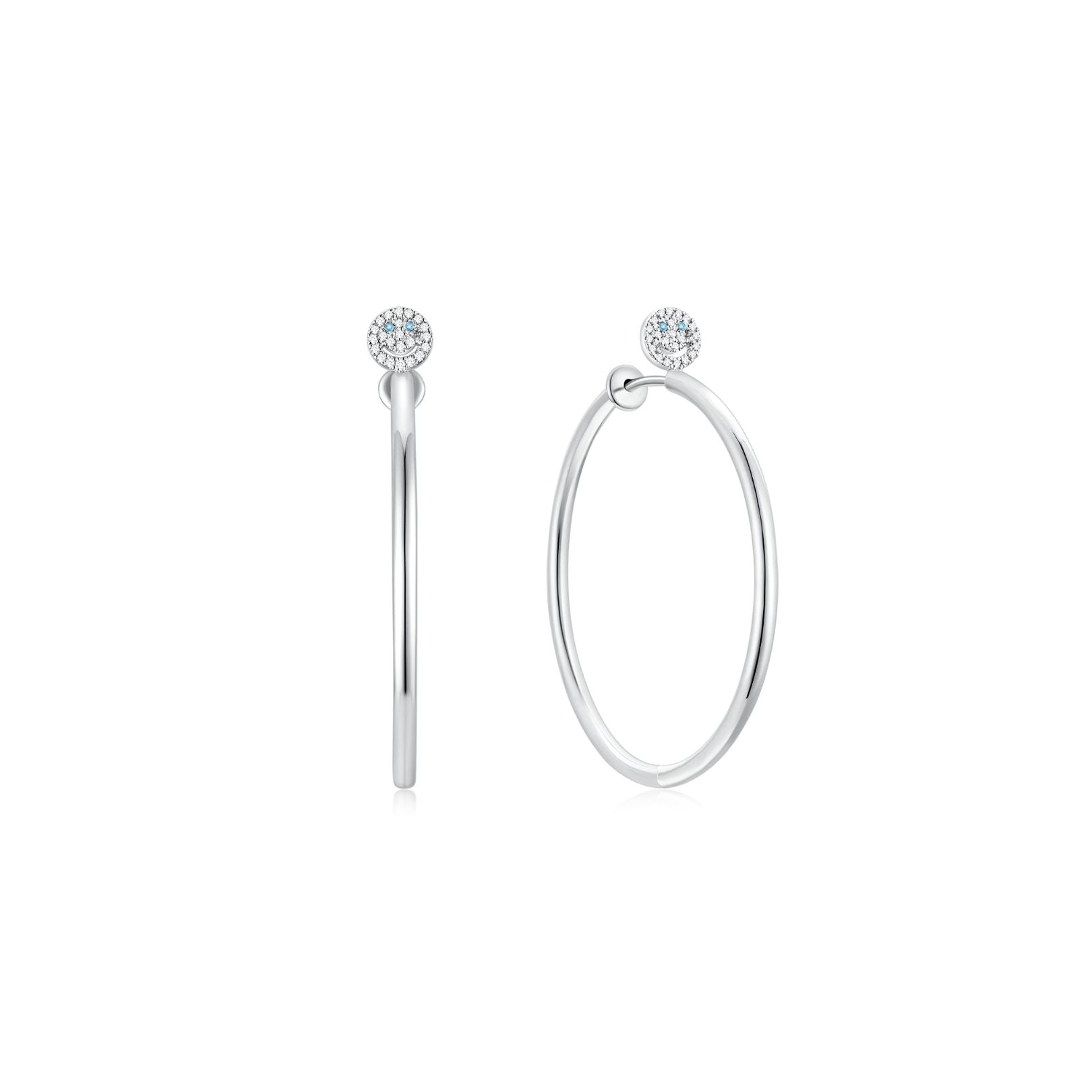 Smiley Face Hoop Earrings (Sample Preview)