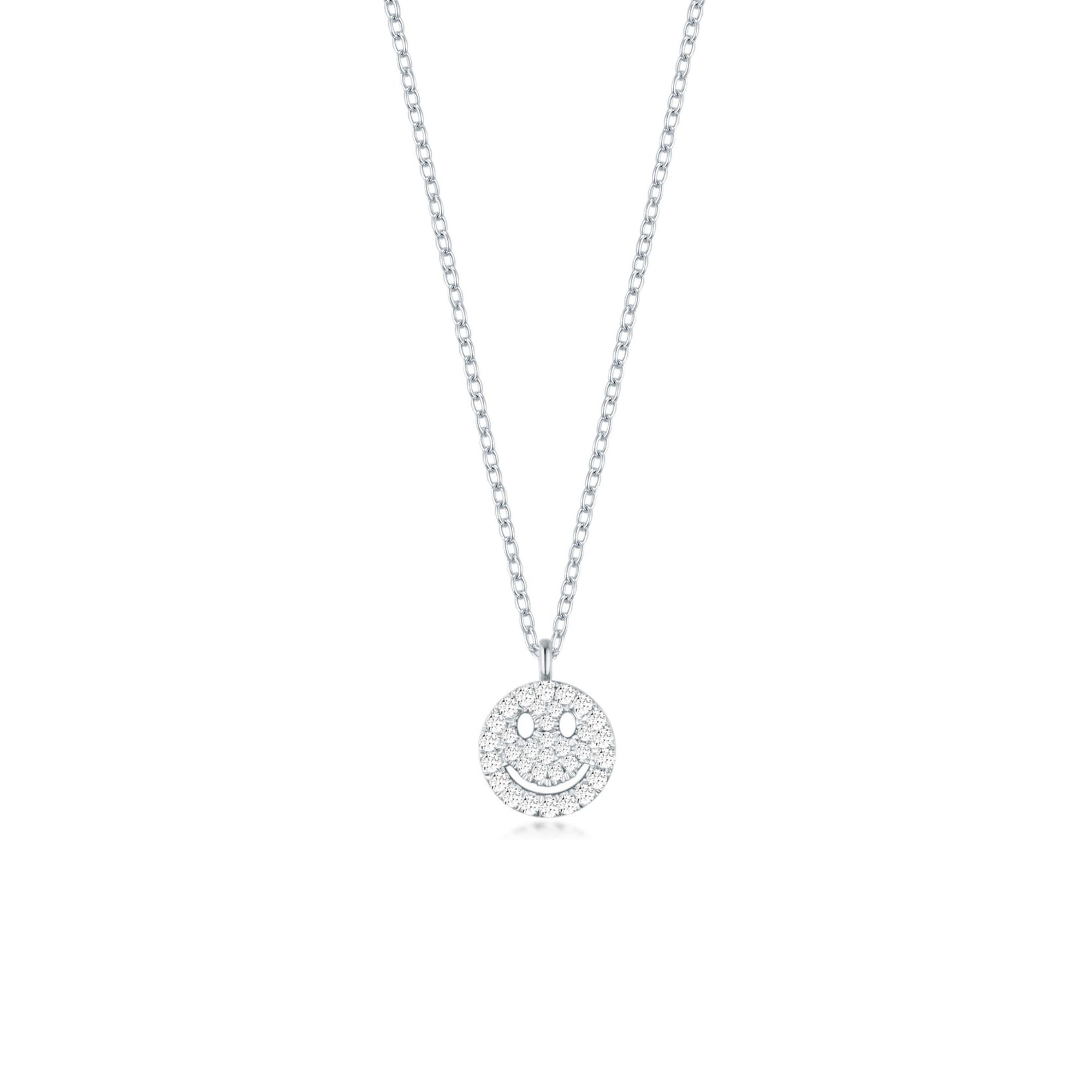 Smiley Face Pave Necklace - Eclat by Oui