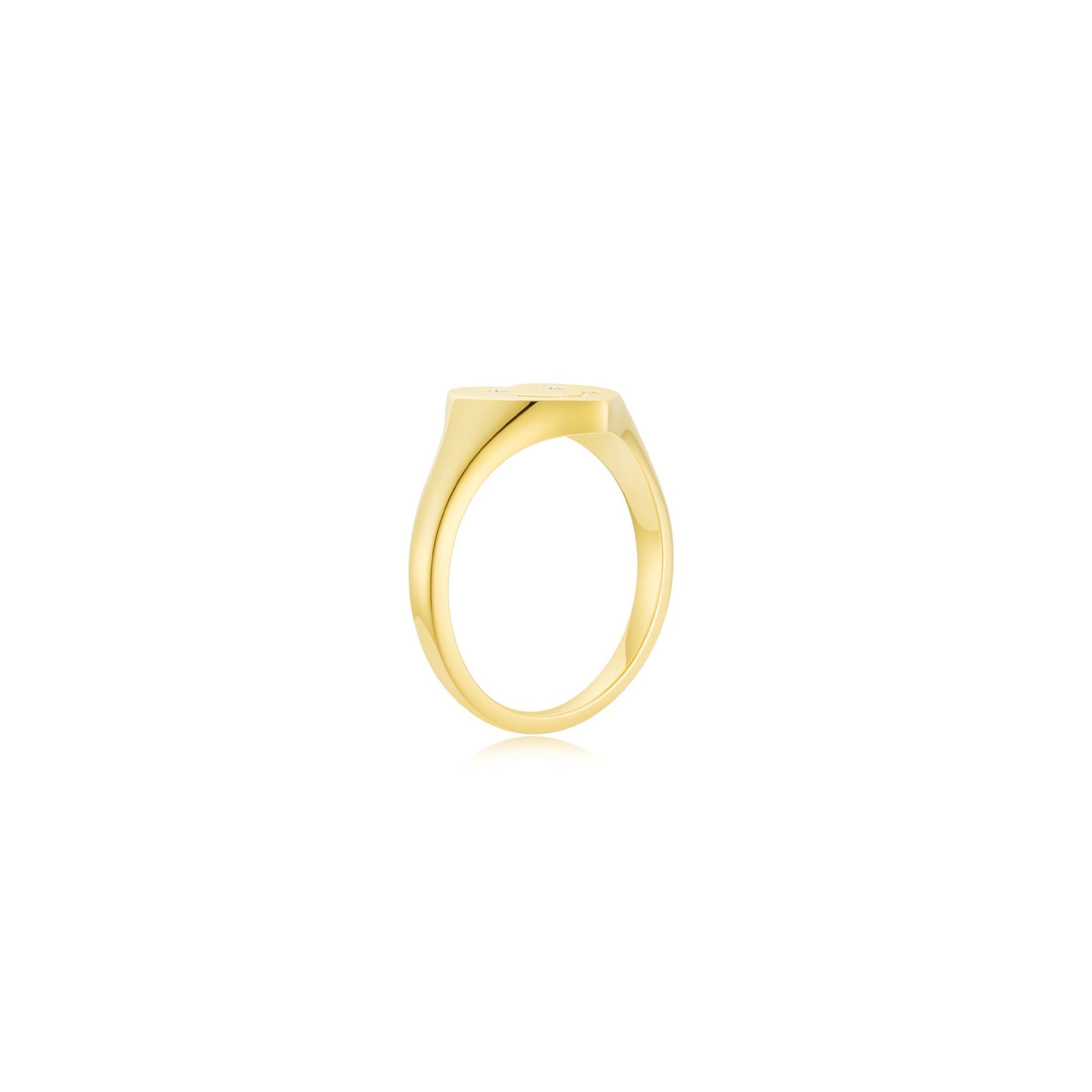 Smiley Face Signet Ring (YG) - Elcat by Oui
