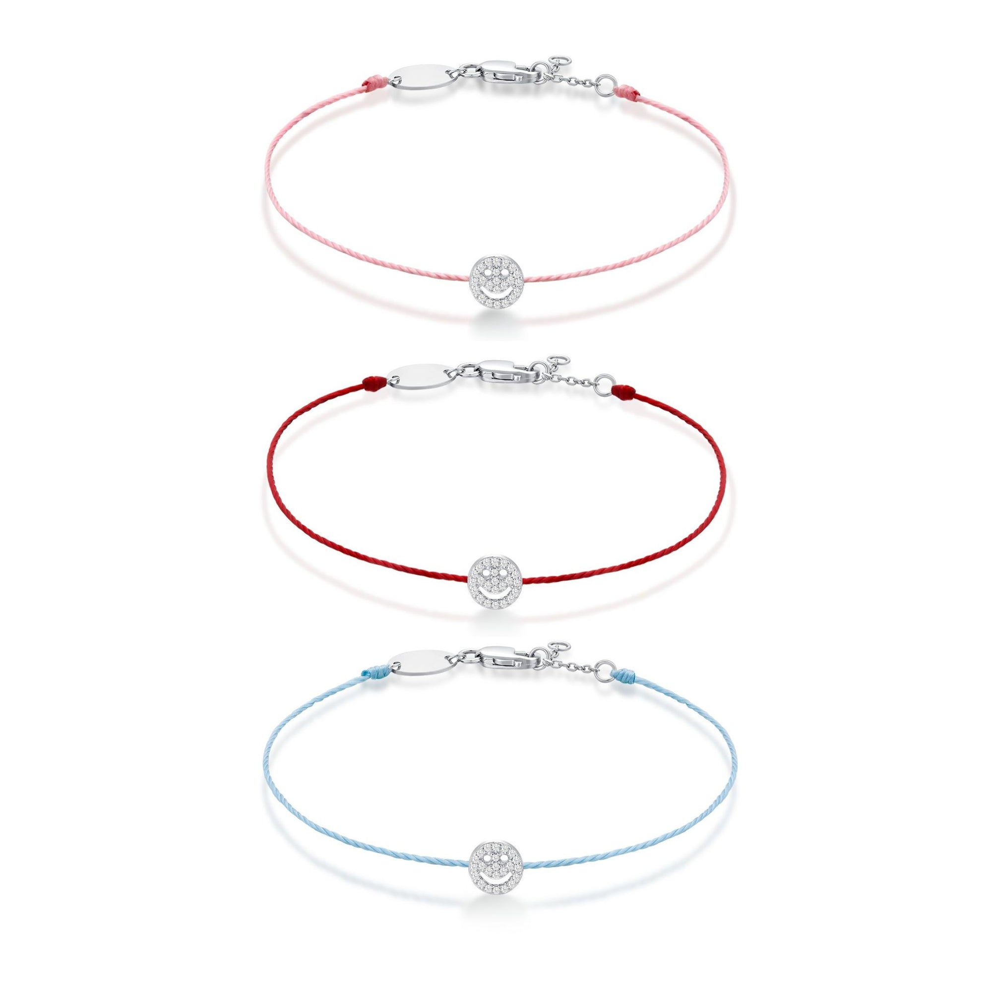 Set of 3 Bundle: Smiley Face Thread Bracelet - Eclat by Oui