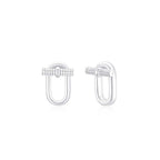 T-Bar Earrings (White Gold) - Eclat by Oui