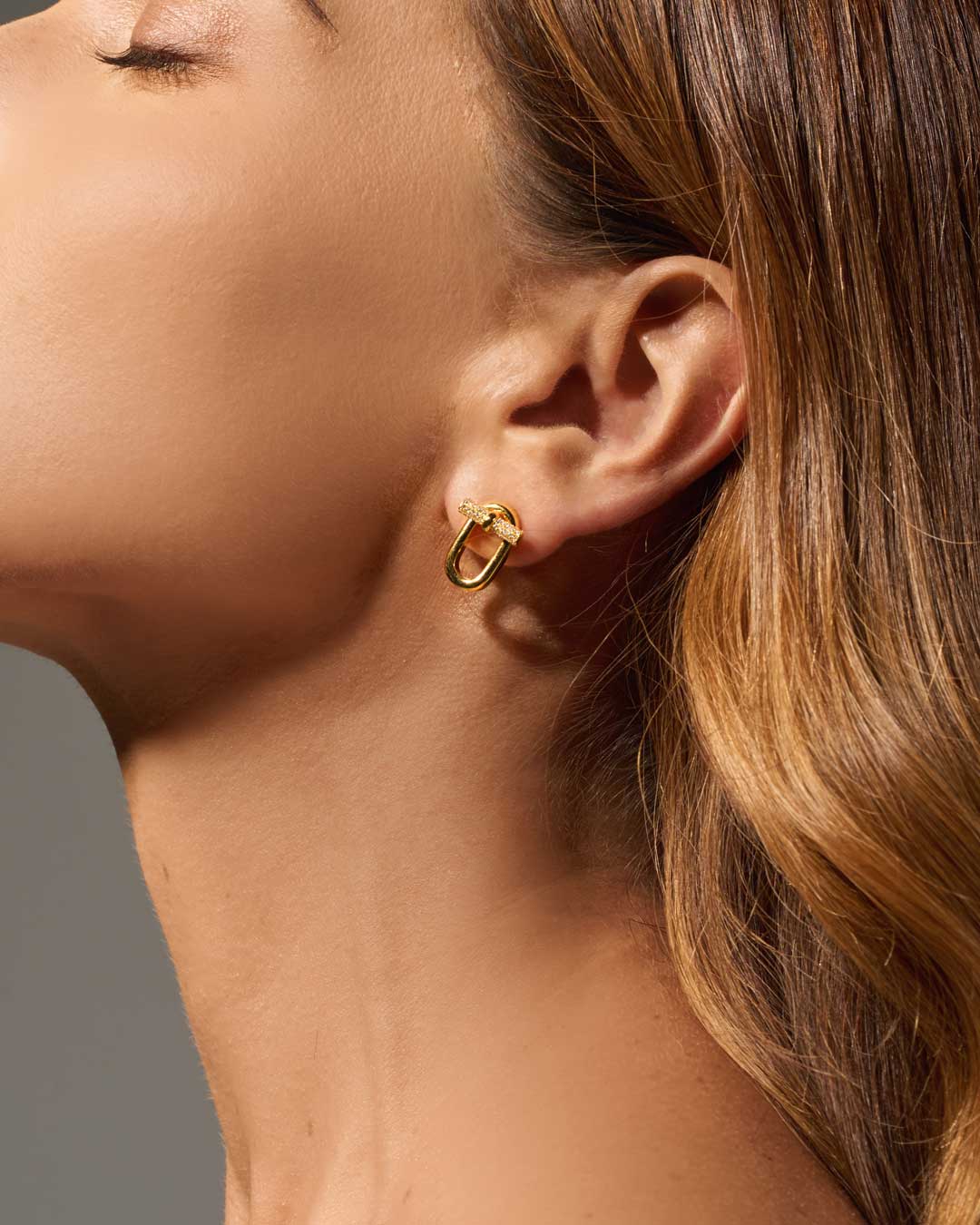T-Bar Earrings YG (Model) - Eclat by Oui