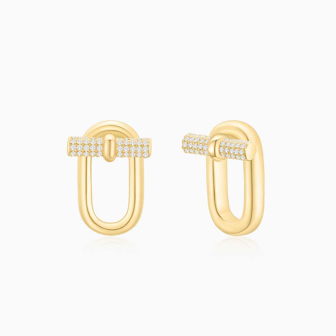 T-Bar Earrings (Yellow Gold) - Eclat by Oui