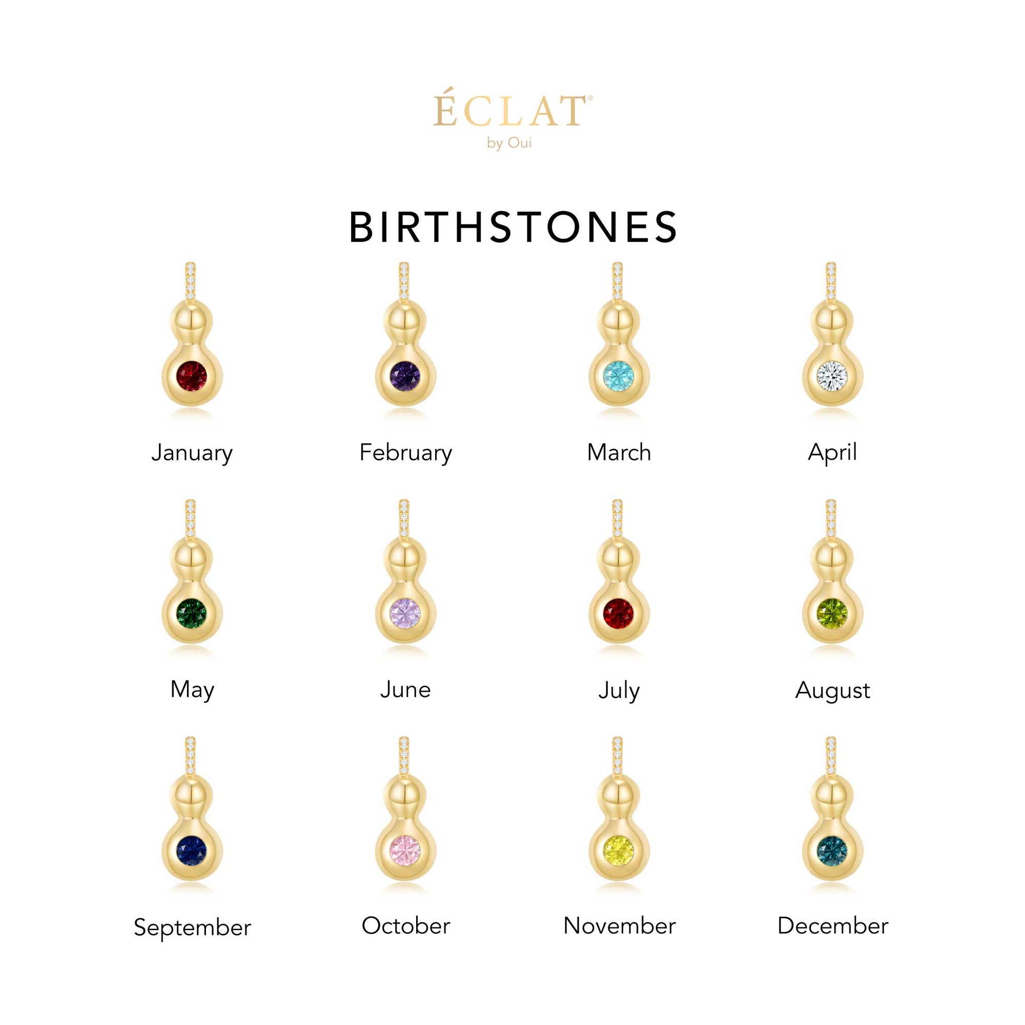 The Droplet Necklace Birthstone - Eclat by Oui