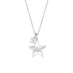 The Star Necklace with 4 Prong Solitaire Pendant WG (4mm) (Apr, Apr) - Eclat by Oui