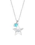 The Star Necklace with 4 Prong Solitaire Pendant WG (4mm) (Apr, Mar) - Eclat by Oui