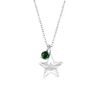 The Star Necklace with 4 Prong Solitaire Pendant WG (4mm) (Apr, May) - Eclat by Oui