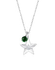 The Star Necklace with 4 Prong Solitaire Pendant WG (4mm) (Apr, May) - Eclat by Oui